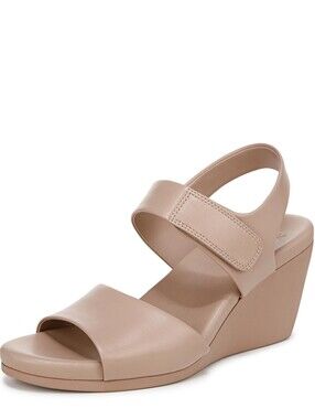 Naturalizer Womens Imani Wedge Sandal Vintage Mauve, Beige, Tan, Leather 6 M
